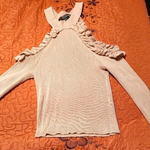 Forever 21 Gold Ribbed Sweater